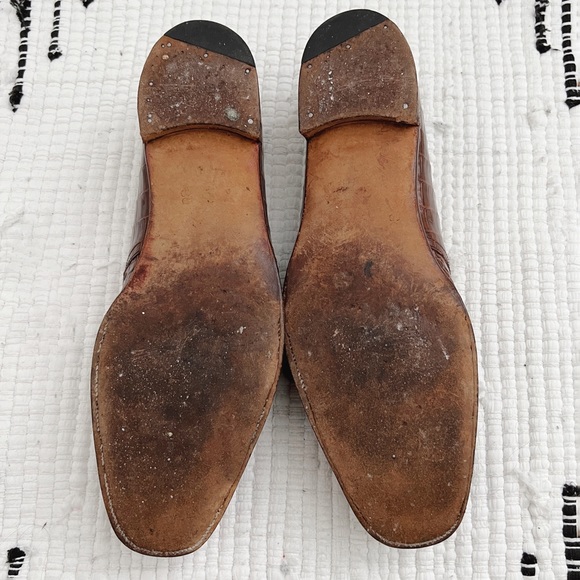 🚫Sold🚫 Vintage New & Lingwood Caramel Cap-Toe Quarter-Brogue Oxfords Size 10 - Picture 4 of 6